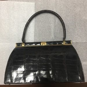 Bellestone dark brown alligator purse